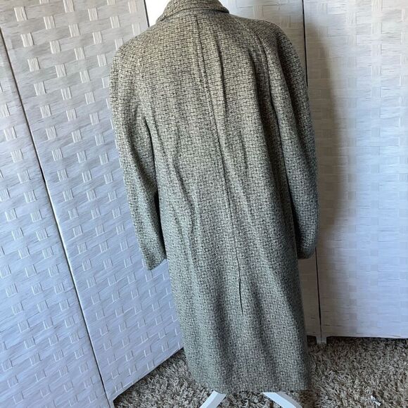 Vintage Harris Tweed Plymouth Of Boston Trench Coat Gray Scottish Top O’ Tweed 1 - Picture 5 of 16